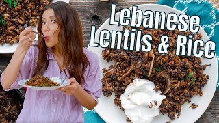 Crazy delicious Mujadara Lentils and Rice with Crispy Onions [upl. by Airotnes]