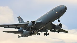 TWO KC10A EXTENDER TAKEOFFS  United States Air Force  Glasgow Prestwick Airport  14th Feb 2022 [upl. by Einot]