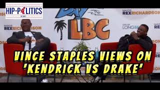 VinceStaples view on Kendrick vs Drake beef “We Deserve Better Than That” notlikeus familymatters [upl. by Calondra]