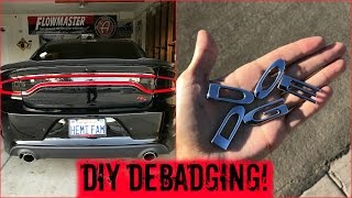 DIY Debadging The Rear Dodge Emblems On My Scat Pack Charger ✔️ [upl. by Odell303]