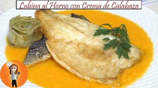 Lubina al Horno con Crema de Calabaza  Receta de Cocina en Familia [upl. by Shanly]