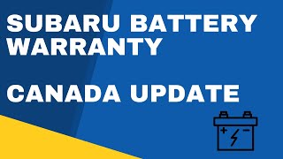 Subaru Battery Warranty Enhancement  Update  Part 1 [upl. by Domeniga386]