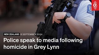 Grey Lynn shooting Police speak to media after death on Tuarangi Rd  RNZ [upl. by Aruasi]