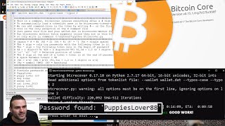 Lets try to Bruteforce a bitcoin wallet with btcrecover or hashcat nonspendable watch only [upl. by Tserrof694]