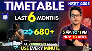 Toppers Timetable to Crack Neet 2025 in 6 Months  Daily Schedule to Score 680 in Neet 2025 [upl. by Hollingsworth]