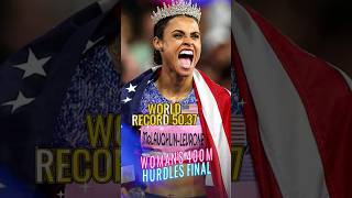 Record Mundial🇺🇲 USA en el atletismo femenino 400m con vallas Sydney McLaughlin Levrone olympics [upl. by Dich566]