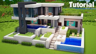 Minecraft How to Build a Modern House Tutorial Easy 27 Interior in Description [upl. by Lewison]