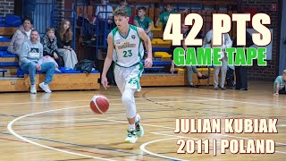 12 YEARS OLD BALLER JULIAN KUBIAK SCORES 42 PTS  181 CM  GAME TAPE HIGHLIGHTS  POLAND [upl. by Trout811]