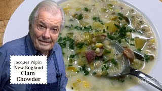 Jacques Pépins Famous Clam Chowder Recipe 🥣  Cooking at Home  KQED [upl. by Colpin278]