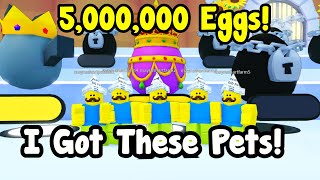 I Opened 5 Million Eggs With 5 Accounts And Got These Pets In Pet Simulator 99 [upl. by Obellia50]