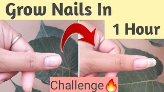 1 Hour Nail Growth Challenge  Live Proof  How to grow Nails Fast  Fast Nail Growth Tips Long Nail [upl. by Nohsyar20]