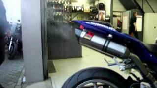 2009 Yamaha YZFR1 Akrapovic evolution systeem [upl. by Farrah682]