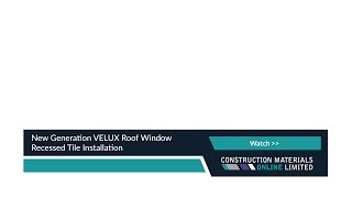 New Generation VELUX Roof Window Recessed Tile Installation [upl. by Tildi]