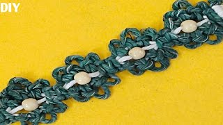 DIY Macrame Flower With Beads  Macrame Tutorial [upl. by Cheshire]