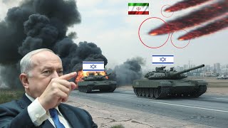 ISRAELS DEFEAT Netanyahu surrenders Israeli tank convoy melted by Iran [upl. by Yleen]