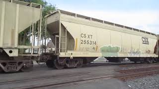 6192024 CSX northbound grain train in Fostoria Ohio [upl. by Airad397]