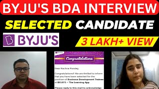 BYJUS BDA FINAL INTERVIEW 6  BYJUS INTERVIEW QUESTIONS  SELECTED CANDIDATE [upl. by Yetah568]