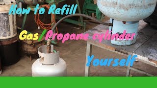 How to refill gas propane cylinder yourself [upl. by Yelreveb]