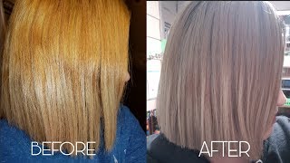 How to tone brassy hair with Wella T14 amp 050 [upl. by Ikuy703]