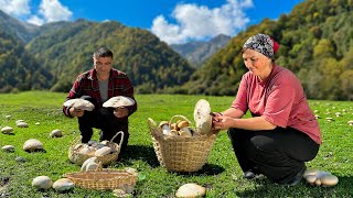 Rustic Family Cooking Outdoors in the Mountains of Azerbaijan [upl. by Ignatzia]