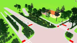 VISSIM simulation  Fully actuated control very light traffic Night [upl. by Anig]