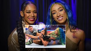 Bianca Belair and Sasha Banks react to WrestleMania 37 main event match WWE Playback [upl. by Ahserb740]