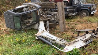 Heavy Equipment Fail  Mini Excavator Flips Over [upl. by Nirhtak]