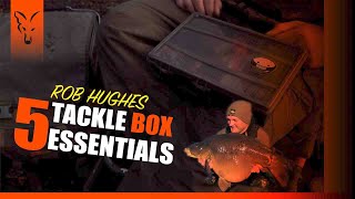 CARP FISHING TV Rob Hughes 5 Tackle Box Essentials [upl. by Yelsehc913]