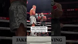 JAKE PAUL SHOWING MIKE TYSON RESPECT IN THE LAST Round miketyson jakepaul loganpaul Netflix [upl. by Eneliak]