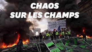 Le chaos sur les ChampsÉlysées après le passage des gilets jaunes [upl. by Einra]