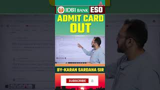 IDBI Bank ESO Admit Card Out idbibankexam admitcard govtjobsadda247 [upl. by Amerigo]