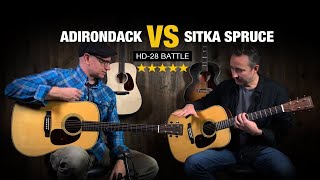 Adirondack VS Sitka Spruce Tops  Martin HD28 Comparison Video [upl. by Binni]