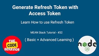 Refresh Token Generate in Nodejs Express JS  JWT refresh Token  MEAN Stack tutorial 32 [upl. by Yoshi853]