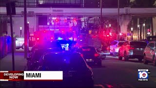 Police investigate suspicious package in Downtown Miami [upl. by Aisirtap]