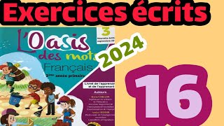 exercices écrits loasis des mots français 3ème AEP page16 [upl. by Edbert]