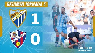 MÁLAGA CF 1  0 SD HUESCA  RESUMEN JORNADA 5 LALIGA HYPERMOTION [upl. by Christy]