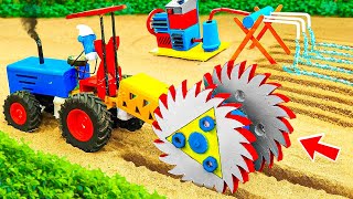 Diy tractor mini bulldozer and tiller saw setting up a water supply for the farm [upl. by Siravat970]