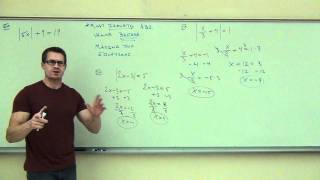 Intermediate Algebra Lecture 92 Solving Absolute Value Equations [upl. by Aramenta]