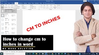 How to change cm to inches in word  how to change measurement in microsoft word [upl. by Vance]