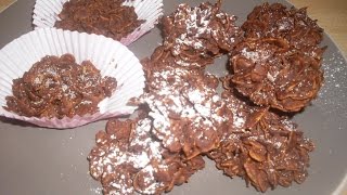 Comment faire des roses des sables au chocolat  Dessert facile [upl. by Anaiad]