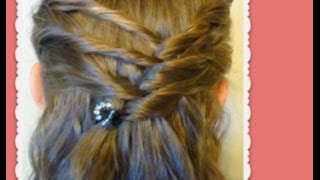 Half Up Hairstyle Tutorial Criss Cross Twists For Medium Hair Long Hair [upl. by Inirt771]