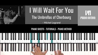 I Will Wait For You  The Umbrellas of Cherbourg Sheet Music  Piano Solo  Piano Cover  Tutorial [upl. by Allenod]