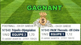 PRONOS PRONOSTIC DU LUNDI 28 JANVIER GRATUIT [upl. by Panthea]