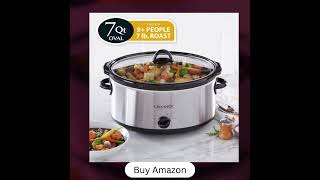 CrockPot Quart Oval Manual Slow Cooker Stainless Steel Versatile Cookware amazon food cooking [upl. by Muhammad]