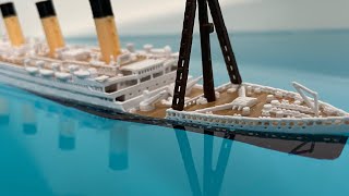 Titanic Model Tested in the Water and Back to Back sinking of Model Ships Britannic Fitzgerald [upl. by Anoyek678]