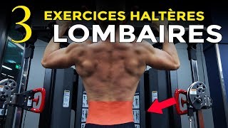 3 EXERCICES HALTÈRES POUR SE MUSCLER LES LOMBAIRES [upl. by Lyrpa]