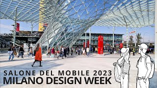 4K Milano Design Week 2023 Salone del Mobile  Fiera Milano Walk [upl. by Hun]