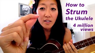 How To Strum the Ukulele  Beginner Uke Tutorial [upl. by Aleekat1]