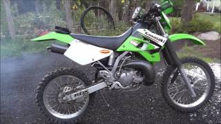 KDX200 Stock Exhaust Vs FMF [upl. by Atteuqihc]