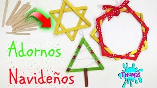 Adornos navideños reciclados con palitos de helados [upl. by Cooperstein]